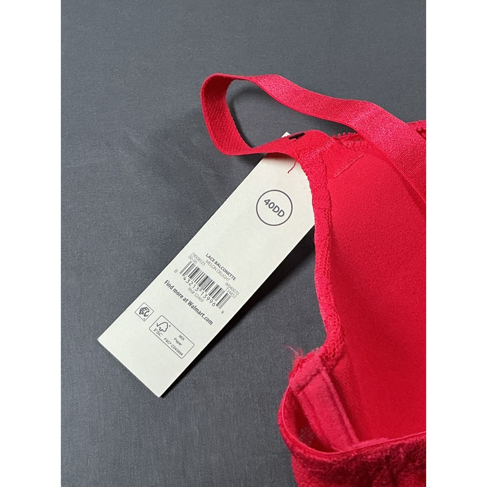 No Boundaries Balconette Bra 40DD Melon Delight Pink Lace Sugarcup Underwire NWT - Picture 8 of 8